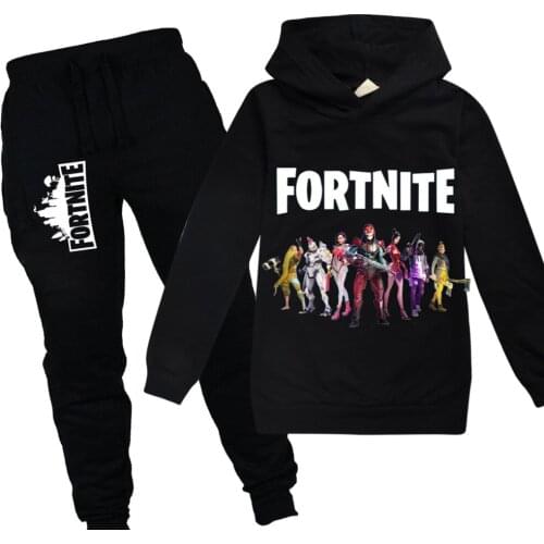 Baby Girls Boys Spring Autumn Cartoon Clothes Sets Kids FORTNITE Hoodies + Elastic Pants 2PCs Outfits Teenager Clothes