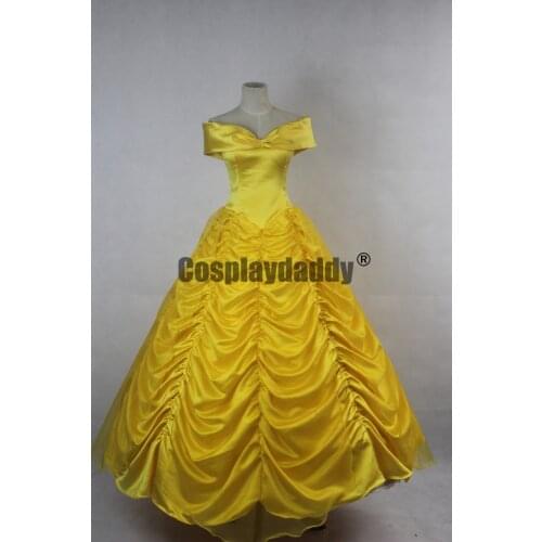 Beauty and The Beast Princess Belle Long Party Halloween Fance Girls Dress Cosplay Costume