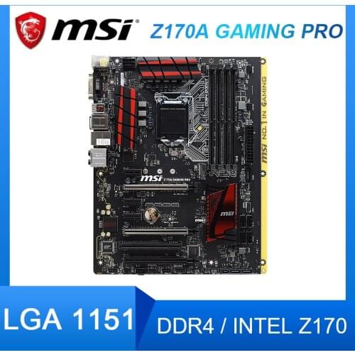 MSI Z170A GAMING PRO motherboard LAG 1151 Z170 i7 i5 i3 3600(OC)MHz PCI-E 3.0 M.2 DDR4 0 Original Used motherboard set
