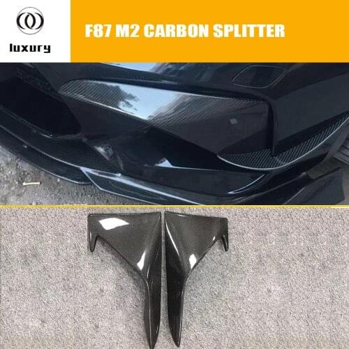 F87 M2 Carbon Fiber Front Bumper Side Lip Splitter Apron for BMW F87 M2 Original M Bumper Only 2016 - 2019