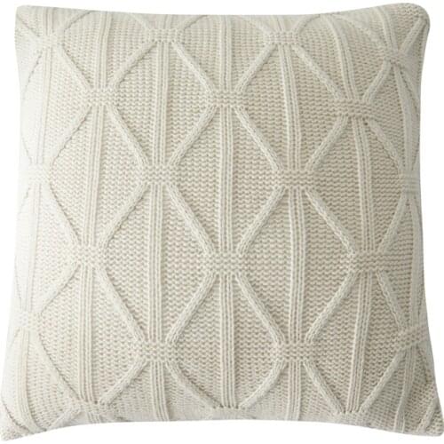 Nordic Wool Knitting Cushion Cover Throw Pillowcase 45X45cm Pink Gray Brown Pillow Case Christmas Decorations for Home