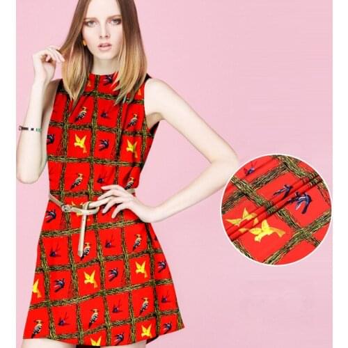 New digital inkjet clothing silk fabric fabrics animal print 100 silk fabric silk crepe de chine fabric wholesale silk cloth