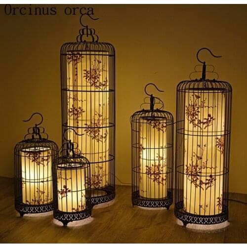 New Chinese iron bird cage chandelier restaurant aisle chandelier creative retro lanterns free shipping