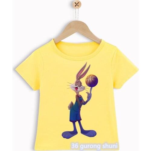 Novelty design boys t-shirts cartoon space jam basketball graphic print tee boy clothes funny kids basketball jersey tshirt tops