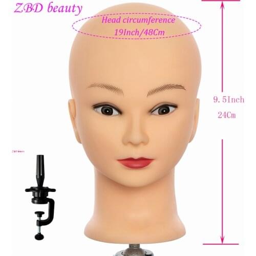 Wig Display Training Head Female Bald Mannequin Head Wig Stand Doll head For Make Up Practicing African Training Manikin Head