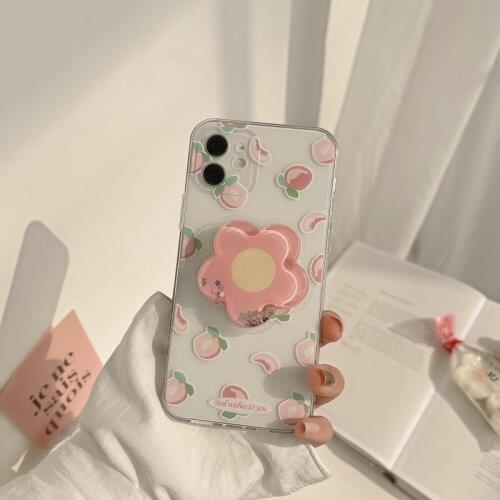 Peach Pattern Mobile Phone Case for IPhone 11 12pro 12mini Soft Case Shell for IPhone 7 8 XR XS 7/8Plus Mobile Phone Case Holder