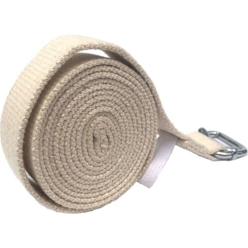 Cotton Yoga Strap Belt D-Ring Buckle Gym Home Exercise Fitness Resistance Band Equipment Strength Training Body Pilates Training