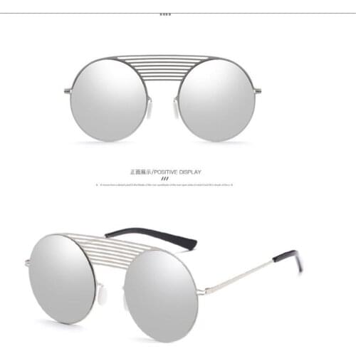 Trend stainless steel new round frame sunglasses Mesh personality sunglasses Anti-sunlight exposure glasses UV400