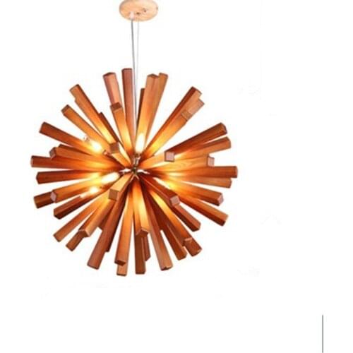 Modern Light luxury creativity LED Chandeliers Solid Wood Dandelion Hanging Lamp Chandelier for Living Room Bar Cafe Foyer Study