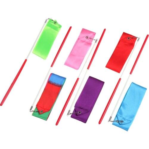 2M Art Gymnastic Ballet Streamer Twirling Rod Stick For Gym Training Professional Colorful Gym Ribbons Dance Ribbon Rhythmic