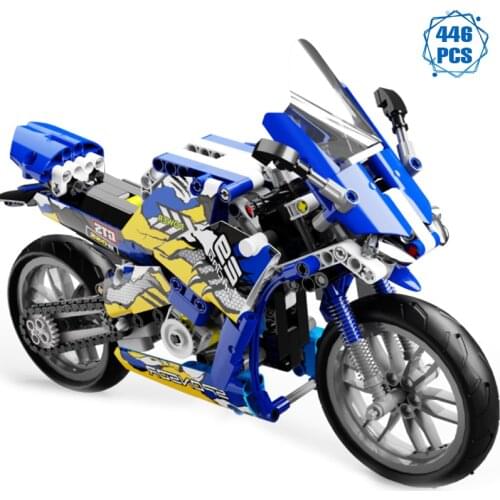 Technical Expert Moc Motorcycle Building Blocks Ideas Traffic Racing Vehicle Bricks Assembly Toys for Boys Birthday Gifts