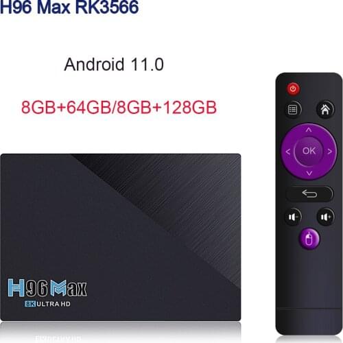 H96 Max RK3566 Smart Android 11 TV Box 4G 32G/8G 64GB 128G 2.4G&5.0G Dual Wifi BT4.0 8K 1000M Set Top Box PK H96 Max V11