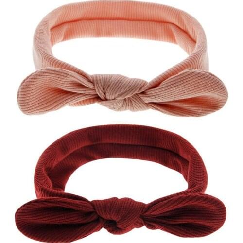 Baby headband with ears Children girls hair bows headband with knot Infant bow turban Girls hair accessories bow hairband HB377