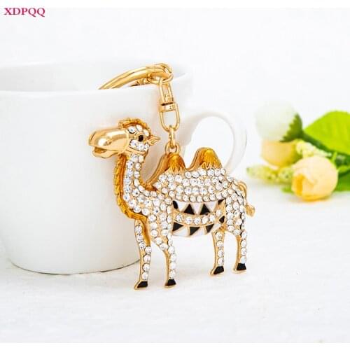 XDPQQ Fashion Jewelry Camel Shape Keychain Color Rhinestone Alloy Gift Lady Bag Pendant Accessories