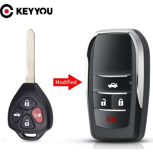 KEYYOU 2/3/4BT Replacement Modified Remote Car Key Case Shell For Toyota Corolla Camry Auris TOY47 Upgrade Folding Key Case