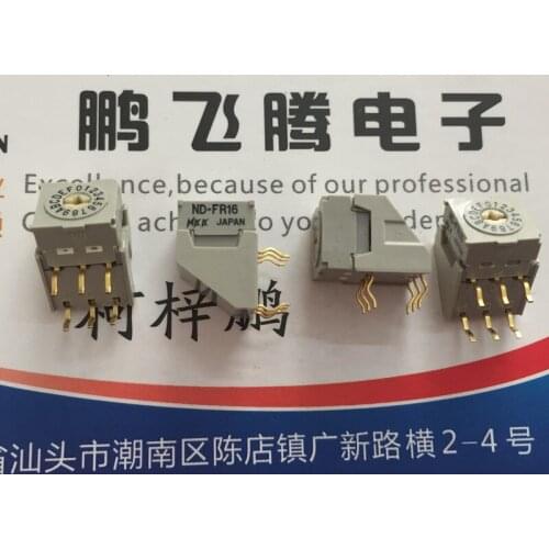 1PCS Japan NKK NDFR16H 0-F/16-bit rotary dial coding switch side adjustment 3: 3 pin position positive code one word head knob