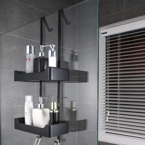 304 Stainless Steel Bathroom Accessories Shower Basket Matte Black Corner Shelf Hanging Shampoo Organiser Shelf