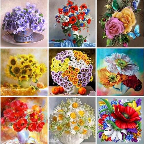 5D full square/round diamond painting vase home decoration gift DIY art mosaic rhinestone embroidery cross stitch wall sticker