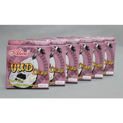 6 Sets AOD-121 Clear Nylon Silver-Plated Copper Wound Oud 12 Strings