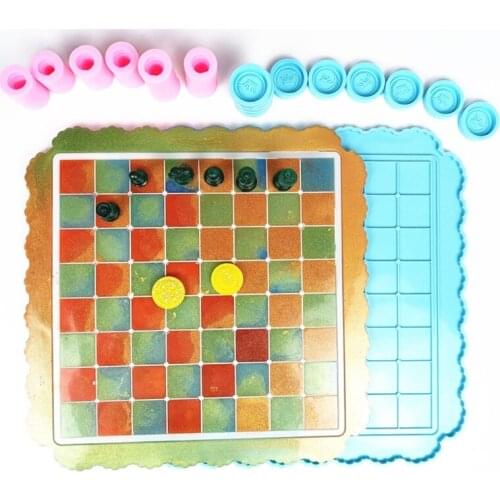 7Pcs Chess Board Chess Piece Silicone Resin Mold Chess Board Molds Silicone Mold AXYD