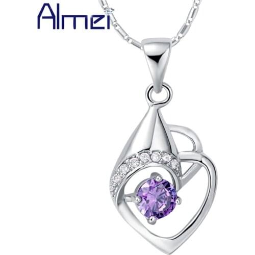 Almei 5%Off A Pendants For Women Jewellery Indian Costume Jewelry Bijuterias Suspension Crystal Necklace My Orders Paid N905