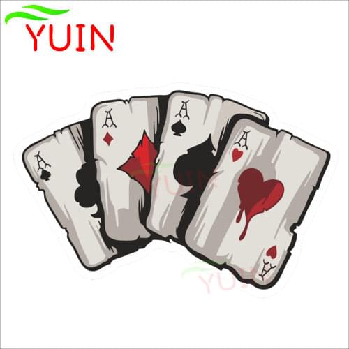 Car Sticker Cartoon Playing Cards Decal PVC Bumper Decoration Accessories Motorcycle High Quality Waterproof Stickers 15*10cm