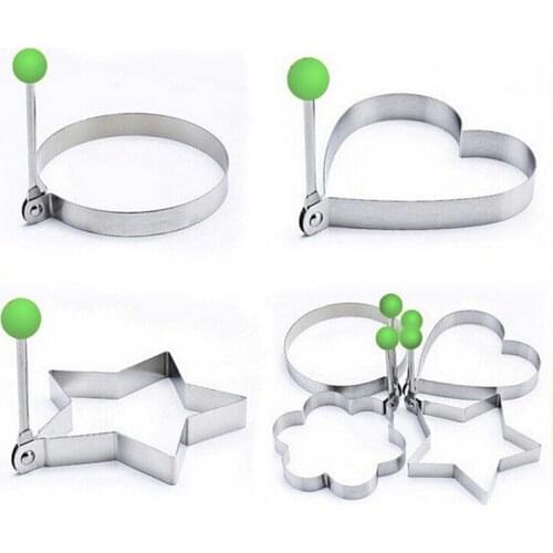 Free Shipping 4 PCS Stainless Steel Omelette Mould Device Love surprise Eggs Ring Model Heart Shape Egg Mold Styling Tools