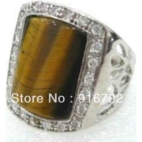 Free P&P *******Fancy Jewellery jewelry tigers eye brown mens ring size 8-12