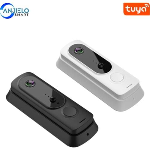Anjielosmart Tuya Wireless Video Doorbell Wi-Fi Weatherproof Doorbell Camera with Chime Motion Activated Alerts and Night Vision