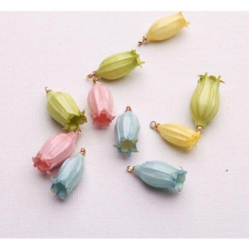 Doreen Box Handmade Resin Jewelry Real Flower Pendants Multicolor Charms DIY Making Earrings Women Jewelry 20mm - 7mm, 2PCs