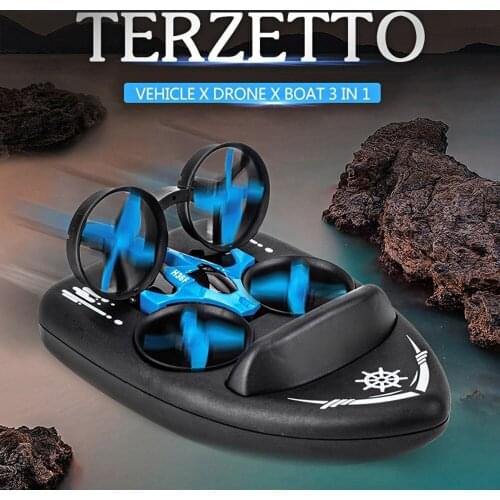 JJRC H36f Terzetto 3 In 1 Drone Boat Car Water Ground Air Mode 3-mode Altitude Hold Headless Mode Rc Quadcopter Helicopters Toys