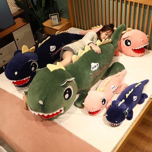 80/120cm Giant Dinosaur Plush Toys Creative Lying Dino Dolls for Children Boys Birthday Gifts Stuffed Soft Pillow Animal Dolls
