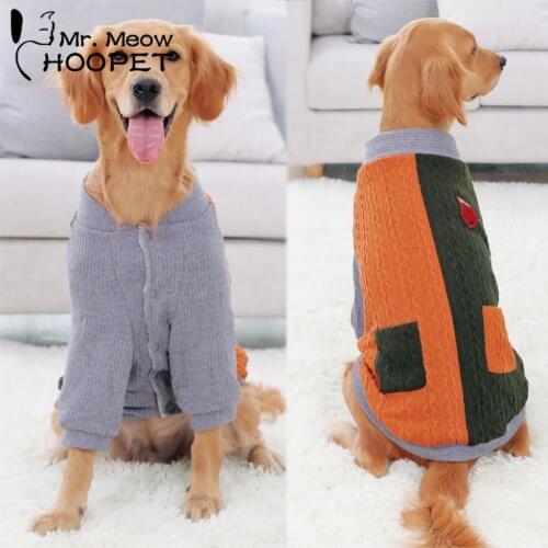 Hoopet Dog Sweater Clothes Cat Autumn Winter Warm Clothes Dog Costume Large Dogs Dress Outfit Pet Chihuahua French Bulldog Plush