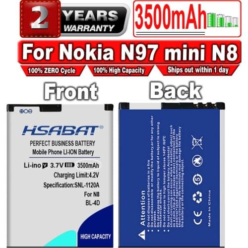 HSABAT Free Shipping + Tracking number 3300mAh BL-4D Battery for Nokia N97 mini N8 E5-00 BL 4D Batteries