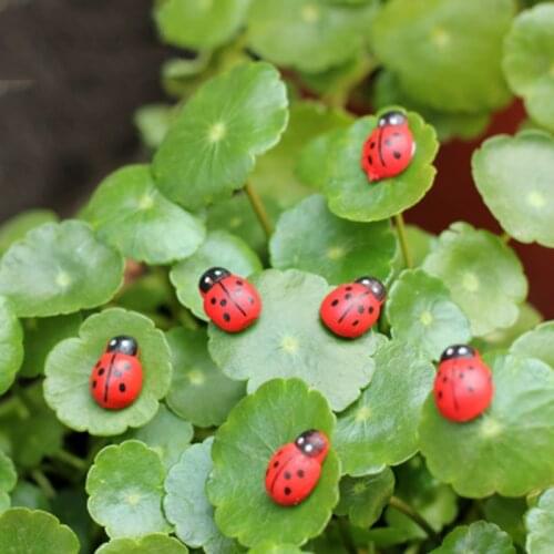 ZOCDOU 20 Pieces Artificial Ladybug Useful Insect Fake Ladybird Ladybug Flower Figurine Crafts Figure Ornament Miniatures Home