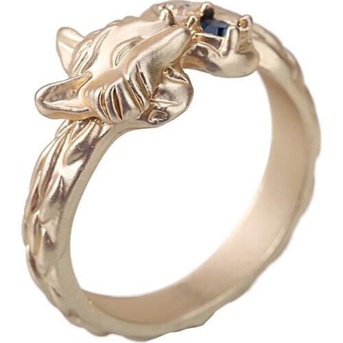 New Men Jewelry Fox Shaped Finger Ring For Women Anniversary Gift Gold Silver Color Fox Vintage Ring Trendy Punk Jewelry