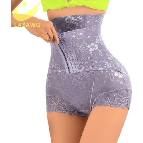 LAZAWG High Waist Girdle Shapewear Women Modeling Strap Slimming Tummy Control Panties Waist Trainer Body Shaper Underwear Hook