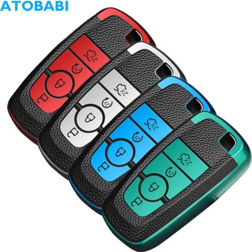 TPU Leather Car Key Case Remote Control Protector Cover For Ford Ecosport Edge Explorer F-150 F-250 Fusion Mondeo Mustang Ranger