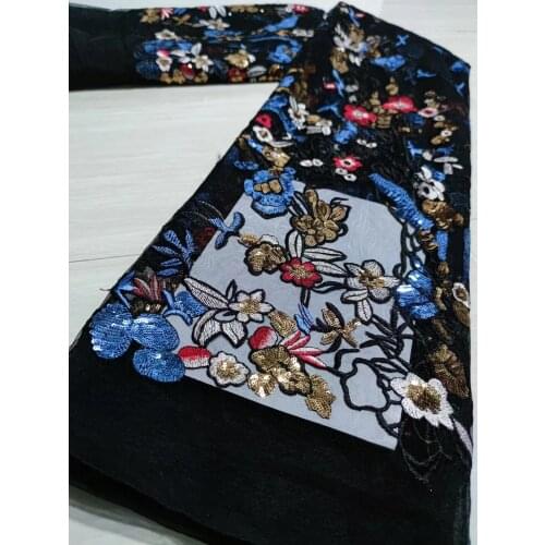 Good Looking Sequins Flowers African Tulle Lace French Net Fabric JRB-210222 French Lace Fabric for Nice Dress