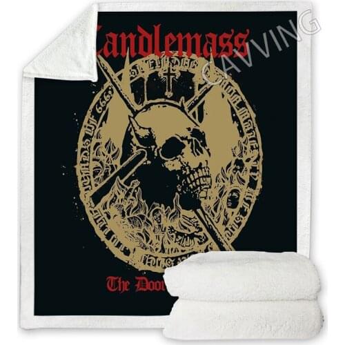 Candlemass Band 3D Printed Sherpa Blanket Rectangle Blanket Home Textiles Fleece Wearable Blanket Throw Blanket for Sofa