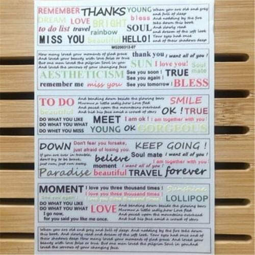 Fashion Hot Selling Nail Stickers Nail Decoration English Words Nail Arts Light Traceless