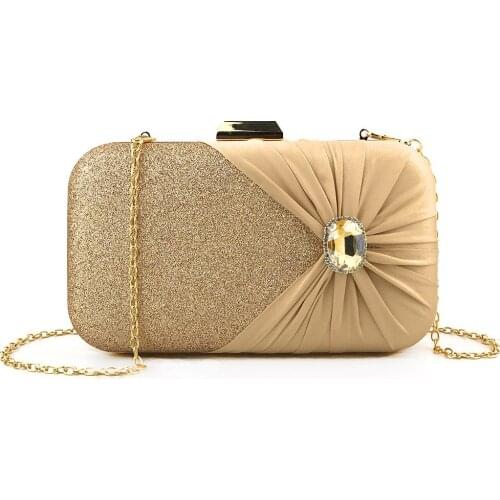 Fashion design women crystal resin clutches wedding clutch party bags with long strap