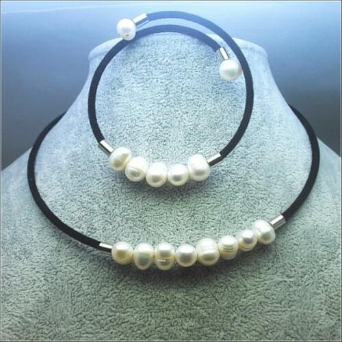 New Arrivals Chokers Necklaces Cultured Fresh Water Pearl Jewelry With Bracelets Hot selling item handmade Flexible sizes