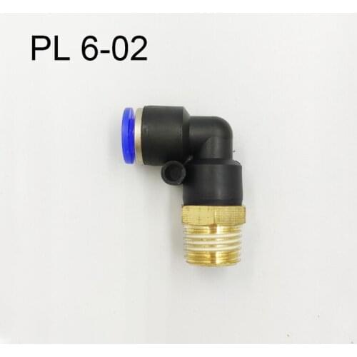 PL Elbow 100pcs Lot 6-02 6mm Air Connector Pneumatic Fitting Quick Fittings Male Thread Push In