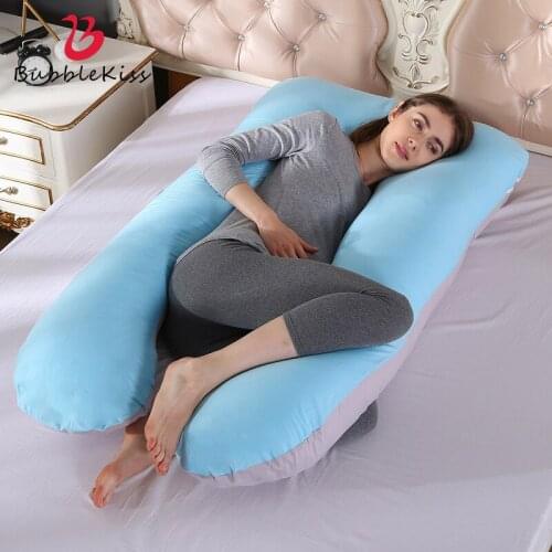 Bubble Kiss Sleep Support Pillow For Pregnant Practical Whole Body Cotton U-Shaped Maternity Pillows Pregnancy Side Sleepers