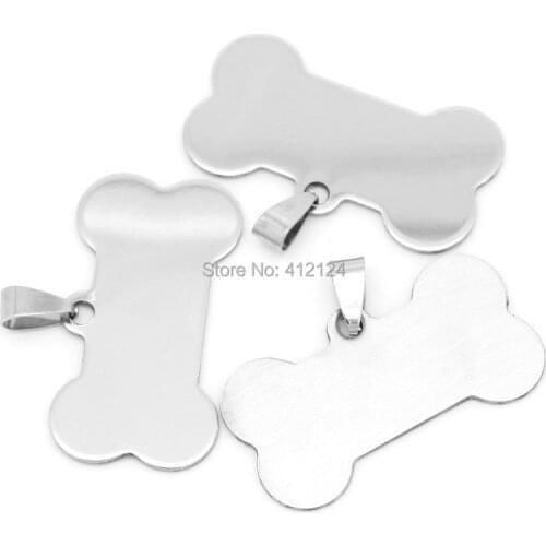 100Pcs Silver Tone Bone Stainless Steel Pendants Jewelry Craft DIY Findings Charms 2.9x4cm(1 1/8"x1 5/8")