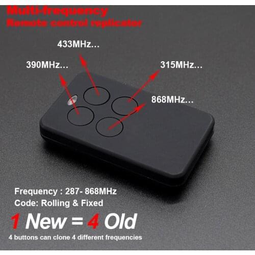 Garage Door Gate Remote Remote Control Rolling Code Fixed Code 287- 868MHz Duplicator Gate Control Garage Command