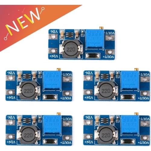 MT3608 DC-DC Adjustable Boost Module 2A DC DC Boost Step up Converter Module 2V-24V to 5V 9V 12V 28V Power Module Booster