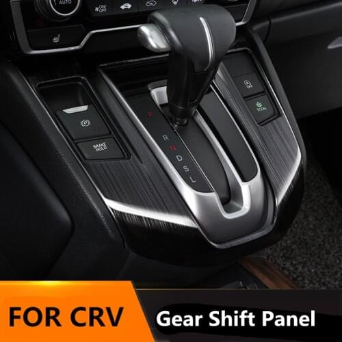 Drawing Titanium Black Gear Shift Panel Decorative Sequins Stainless Steel Trim for Honda CRV 2017 2018 2019 5th Gen AT(LHD&RHD)