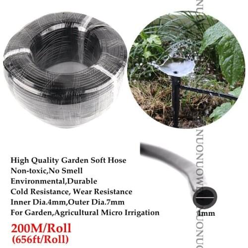 Wholesale 200M/Roll 4/7mm Garden Water Hose Environmental Garden Agricultral Greenhouse Micro Drip Irrigation System Water Pipe